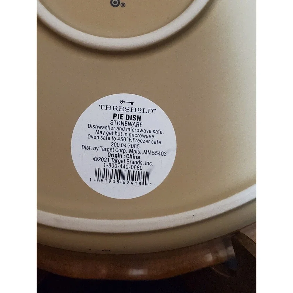 Target Threshold Stoneware Pie Dish Caramel Tan Scalloped Ruffled 10.5